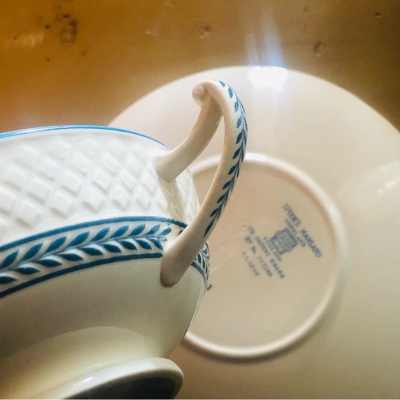 Spode Copeland Mansard Elaine Porcelain Double Handle Soup Cup & Saucer England - Picture 6 of 11